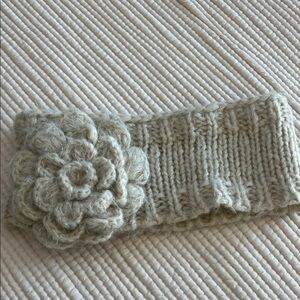Hand Knit Headband Flower Accent - brand Wooden Ships -  Perfect for winter